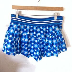 Blue Patterned Athletic Shorts